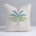 Bellagio Blush Linen Palm Throw Pillow - Lemon Park
