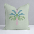 Bellagio Blush Mint Palm Throw Pillow - Lemon Park