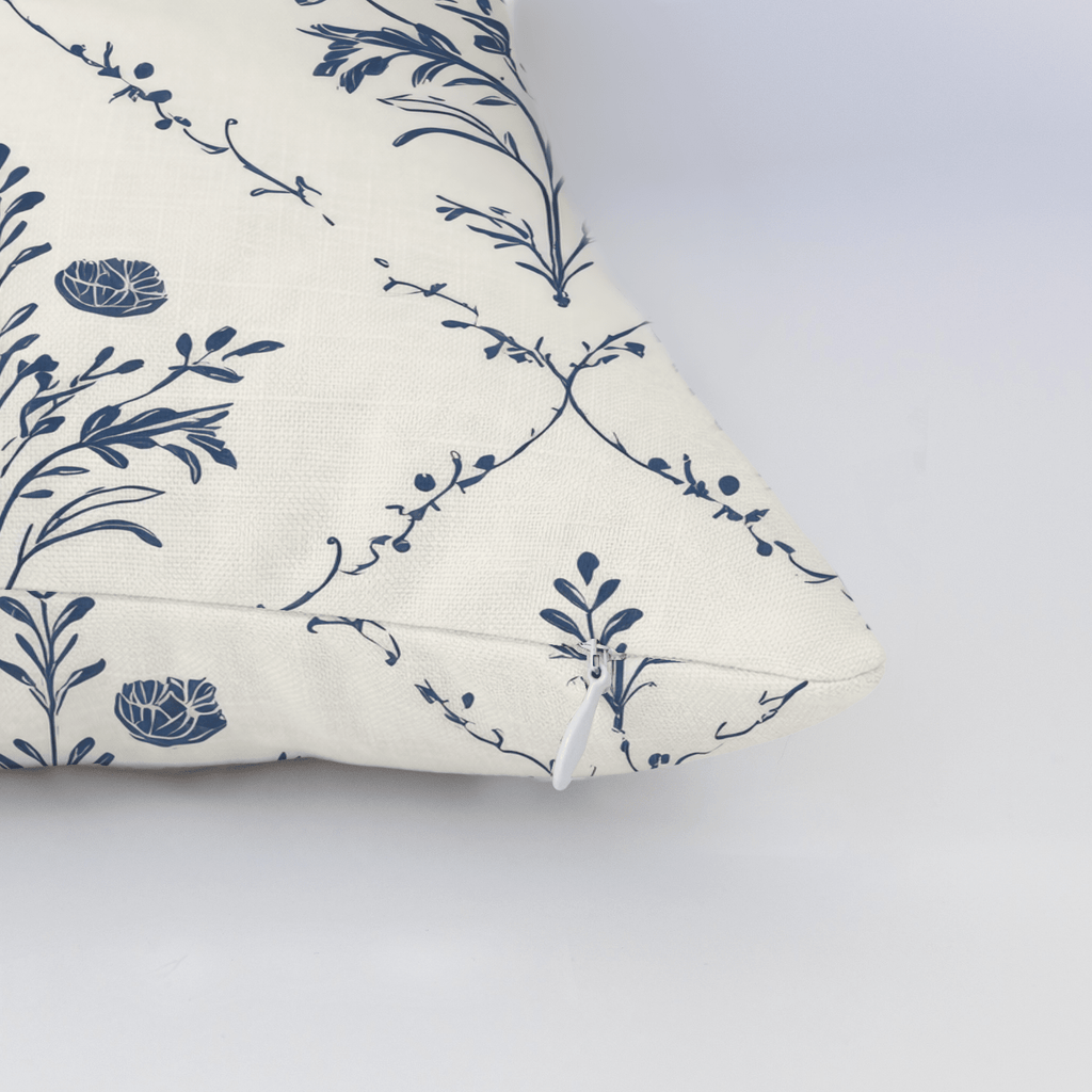 Benjamin Cream Floral Throw Pillow