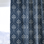 Benjamin Navy Floral - Drapery