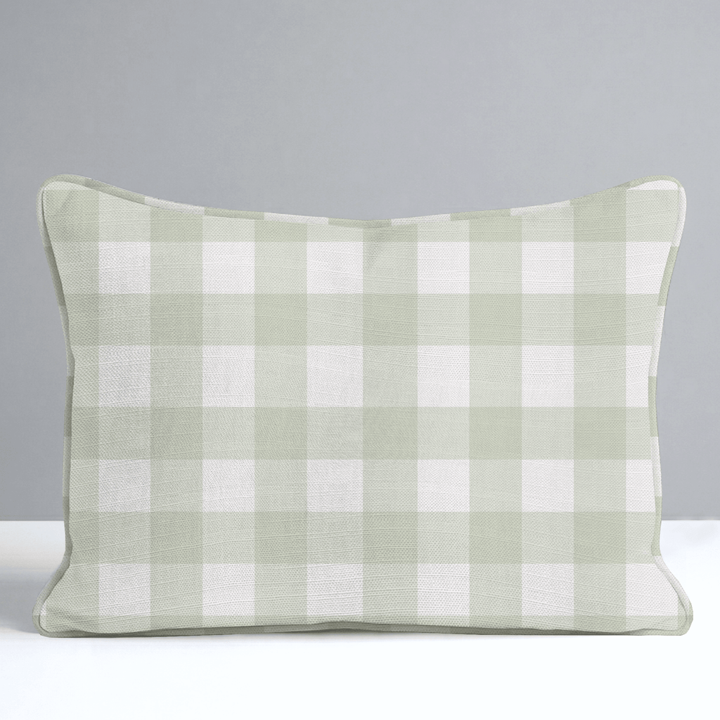 Juliet's Garden Pistachio Gingham Throw Pillow - Lemon Park