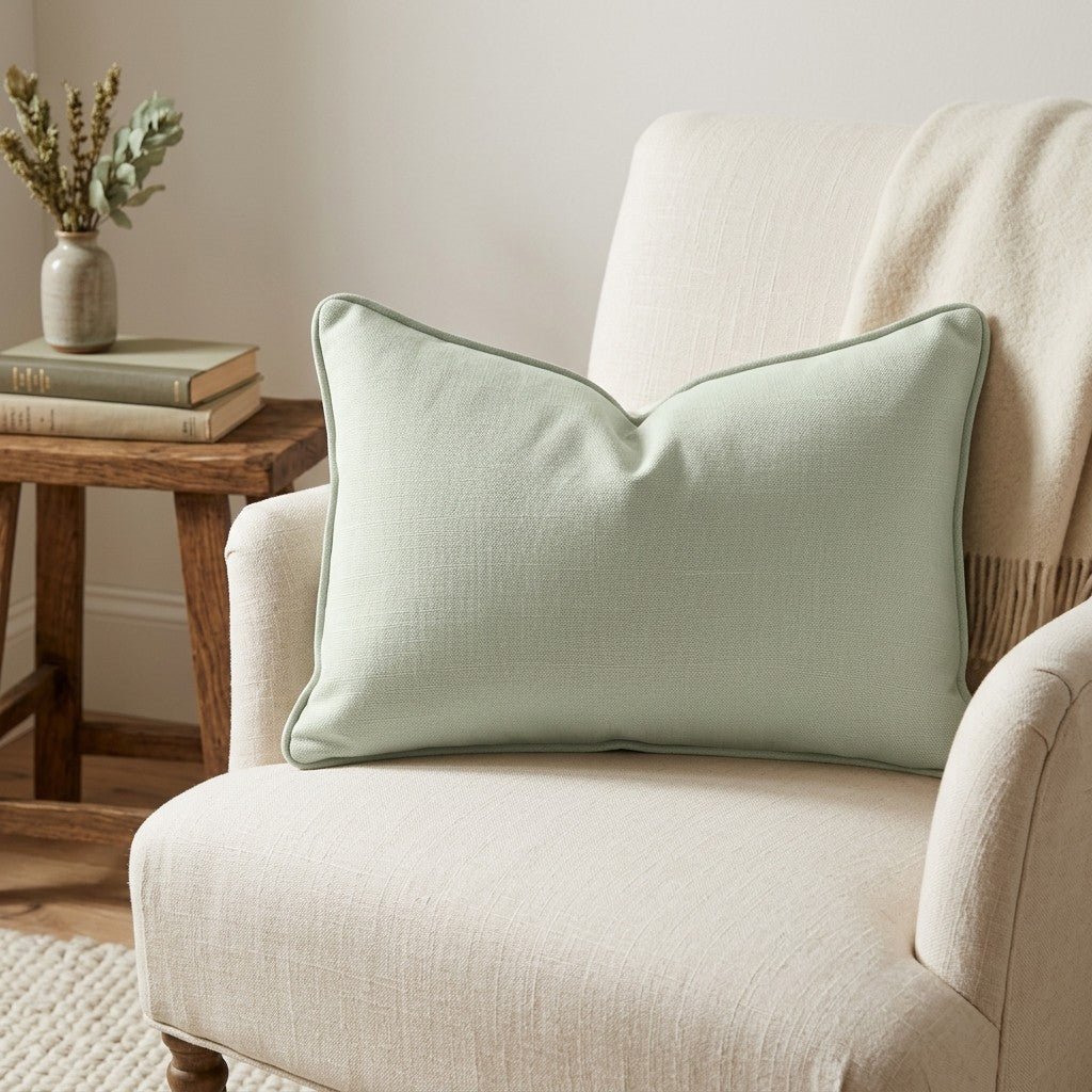 Juliet's Garden Pistachio Throw Pillow