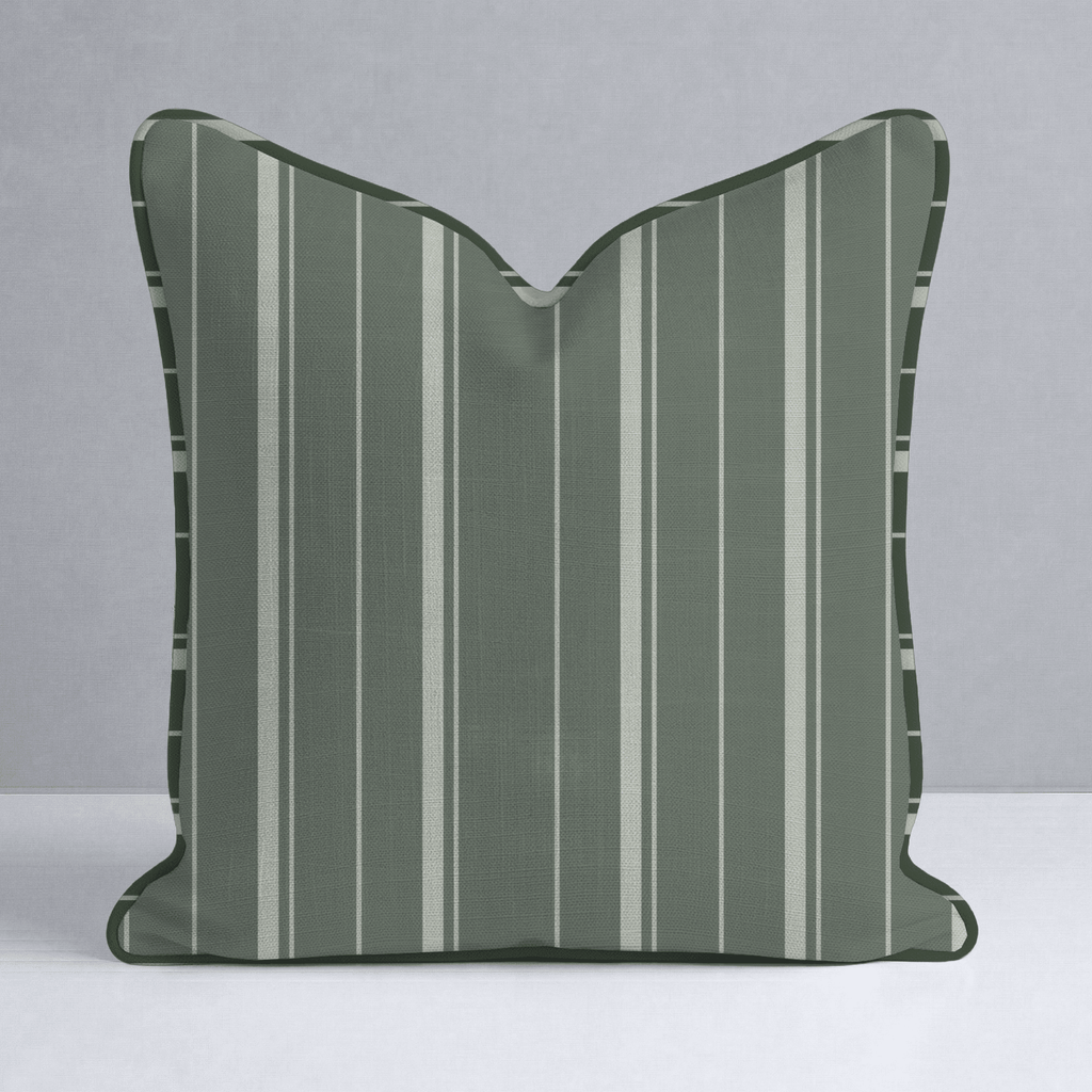 The Silk Garden Evergreen Stripes Throw Pillow - Lemon Park