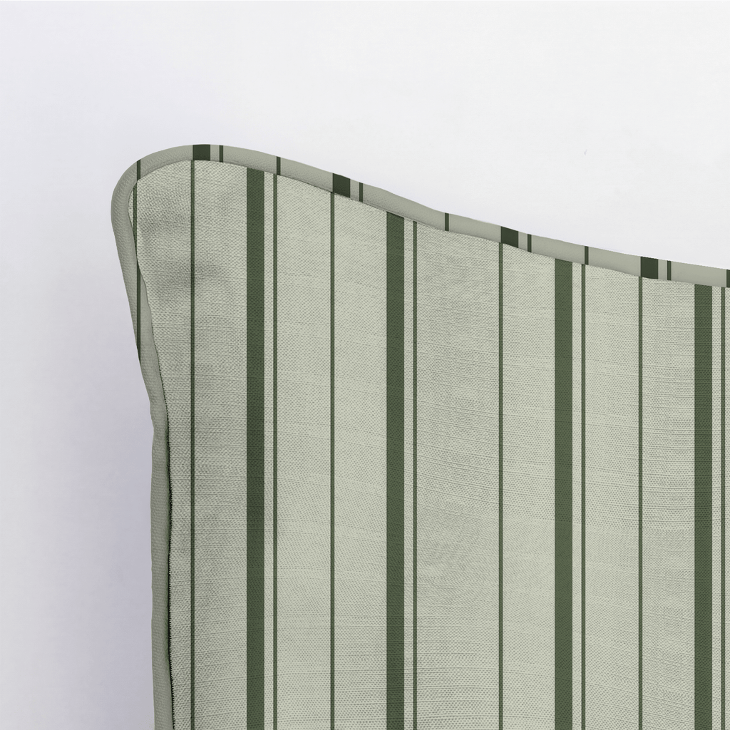 The Silk Garden Sage Stripes Throw Pillow